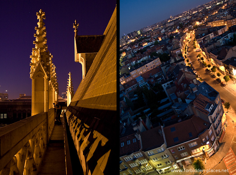 Eight Of Brussels’ Churches - (c) Forbidden Places - Sylvain Margaine - 12 - Coursive at Le Sablon, and the snake of light at Evere, at sunrise.