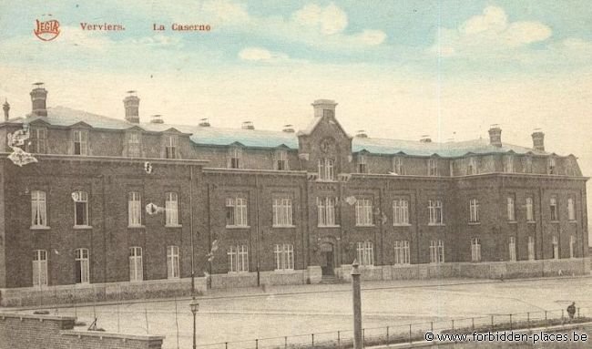 Verviers barracks - (c) Forbidden Places - Sylvain Margaine - Old postcard showing the barracks \#1