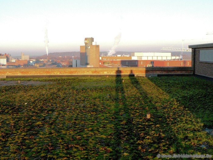 Stella-Artois malthouse - (c) Forbidden Places - Sylvain Margaine - Photo of the Forbidden-Places crew, rooftops.