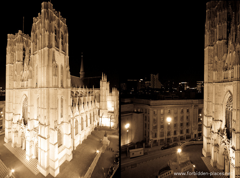 Huit Églises Bruxelloises - (c) Forbidden Places - Sylvain Margaine - Sainte gudule vue d'en haut.